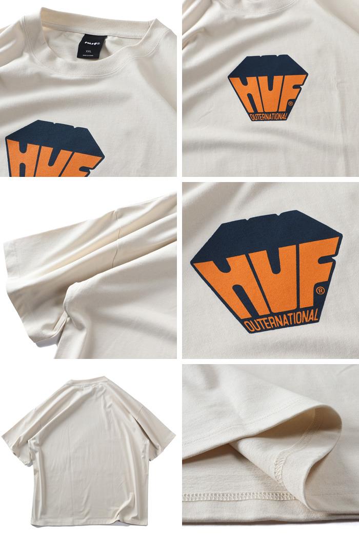 【ns623】大きいサイズ メンズ HUF ハフ プリント 半袖 Tシャツ BIG BLOCK SS TEE USA直輸入 ts02396