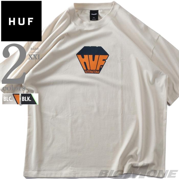 【ns623】大きいサイズ メンズ HUF ハフ プリント 半袖 Tシャツ BIG BLOCK SS TEE USA直輸入 ts02396