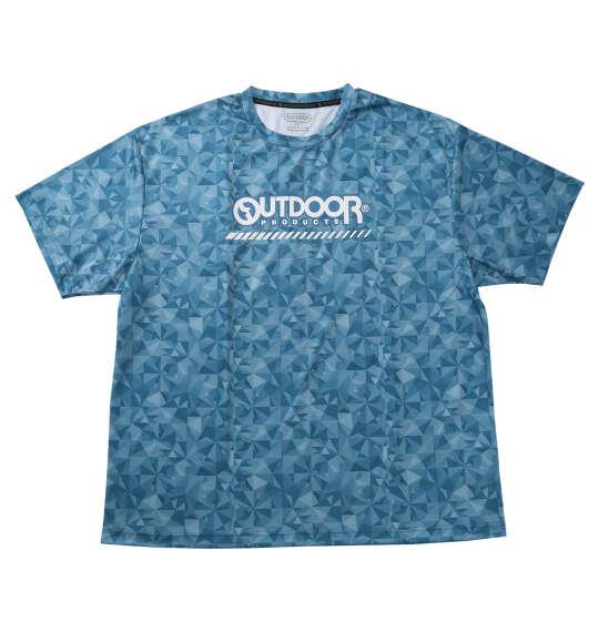 大きいサイズ メンズ OUTDOOR PRODUCTS DRYメッシュ総柄 半袖 Tシャツ ブルー 1258-6216-3 3L 4L 5L 6L 7L 8L