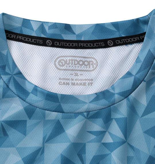 大きいサイズ メンズ OUTDOOR PRODUCTS DRYメッシュ総柄 半袖 Tシャツ ブルー 1258-6216-3 3L 4L 5L 6L 7L 8L
