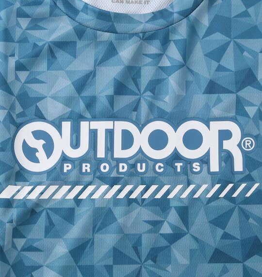 大きいサイズ メンズ OUTDOOR PRODUCTS DRYメッシュ総柄 半袖 Tシャツ ブルー 1258-6216-3 3L 4L 5L 6L 7L 8L