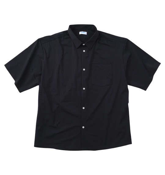 大きいサイズ メンズ ヒヤロン 接触冷感 半袖 シャツ ブラック 1277-6245-2 3L 4L 5L 6L 7L 8L