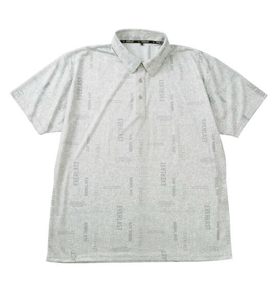 大きいサイズ メンズ EVERLAST 総柄プリント 半袖 ポロシャツ ライトグレー 1278-6703-1 3L 4L 5L 6L