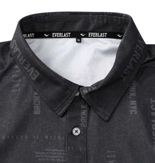 大きいサイズ メンズ EVERLAST 総柄プリント 半袖 ポロシャツ ブラック 1278-6703-2 3L 4L 5L 6L