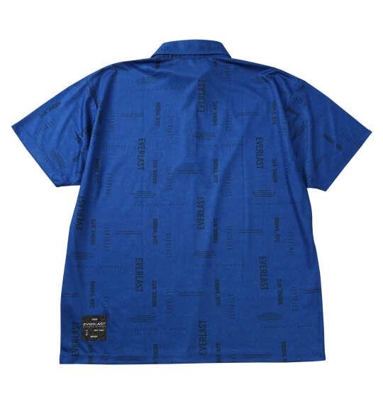 大きいサイズ メンズ EVERLAST 総柄プリント 半袖 ポロシャツ ブルー 1278-6703-3 3L 4L 5L 6L