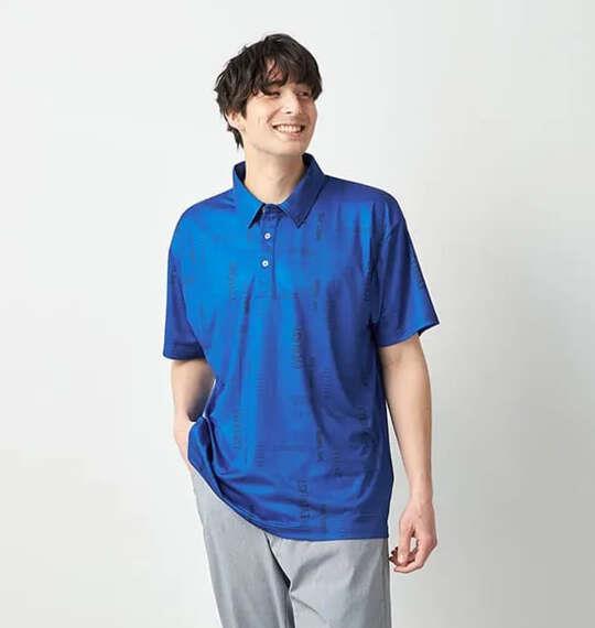 大きいサイズ メンズ EVERLAST 総柄プリント 半袖 ポロシャツ ブルー 1278-6703-3 3L 4L 5L 6L