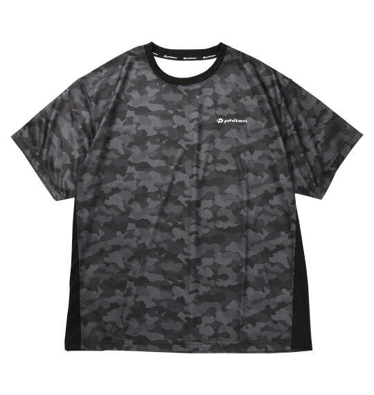 大きいサイズ メンズ Phiten DRY総柄 半袖 Tシャツ ブラック 1278-6235-2 3L 4L 5L 6L 8L