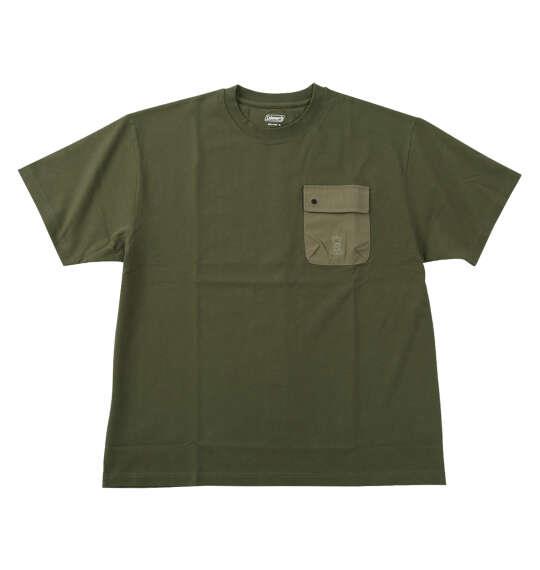 大きいサイズ メンズ Coleman ポケット付 半袖 Tシャツ カーキ 1278-6261-2 3L 4L 5L 6L 8L