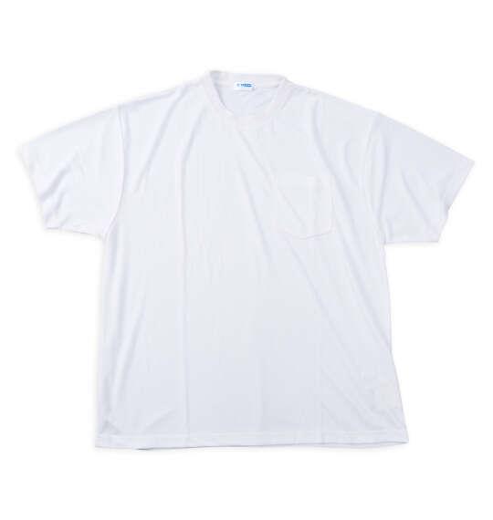 大きいサイズ メンズ ヒヤロン 接触冷感ポケット付 半袖 Tシャツ ホワイト 1278-6515-1 3L 4L 5L 6L 7L 8L