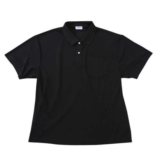 大きいサイズ メンズ ヒヤロン 接触冷感ポケット付 半袖 ポロシャツ ブラック 1278-6516-2 3L 4L 5L 6L 7L 8L