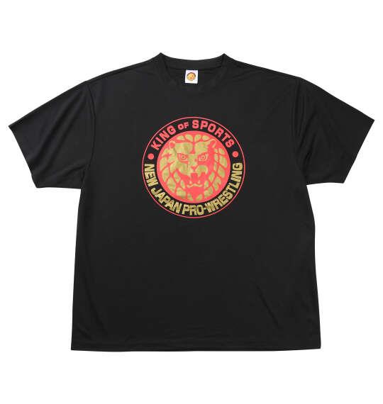 大きいサイズ メンズ 新日本プロレス ライオンマークドライ 半袖 Tシャツ 2025 ブラック×レッド×ゴールド ブラック 1278-6592-1 3L 4L 5L 6L 8L