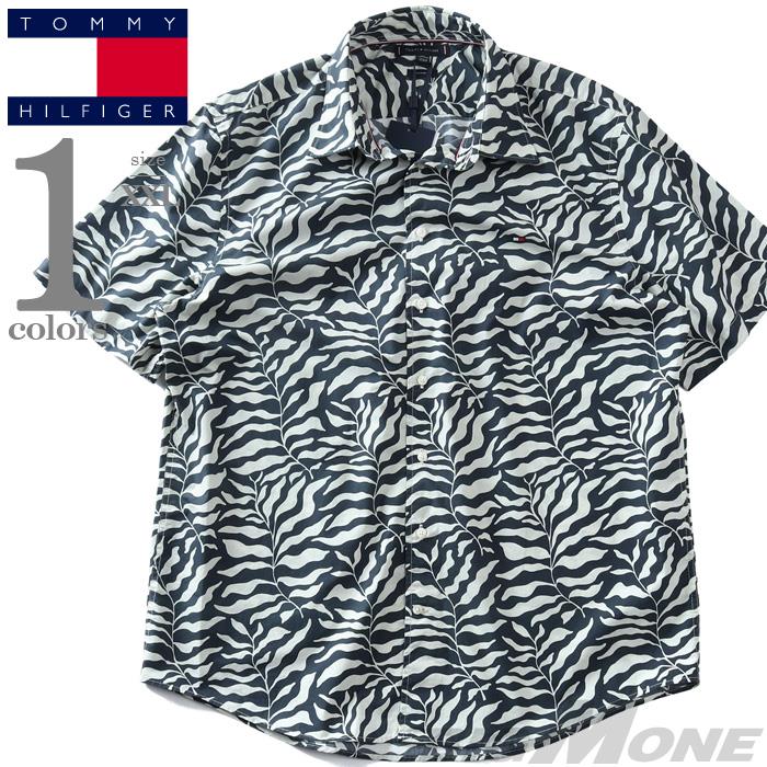 大きいサイズ メンズ TOMMY HILFIGER トミーヒルフィガー 総柄 半袖 カジュアル シャツ USA直輸入 mw0mw42410