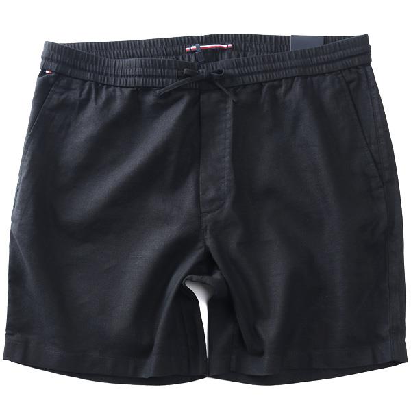 【ns623】大きいサイズ メンズ TOMMY HILFIGER トミーヒルフィガー 麻混 無地 ショートパンツ ショーツ USA直輸入 mw0mw44353