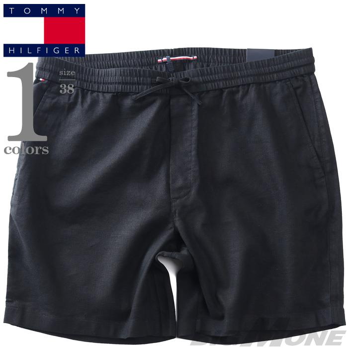 【ns623】大きいサイズ メンズ TOMMY HILFIGER トミーヒルフィガー 麻混 無地 ショートパンツ ショーツ USA直輸入 mw0mw44353
