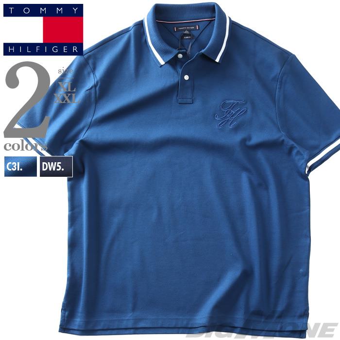 【ns623】大きいサイズ メンズ TOMMY HILFIGER トミーヒルフィガー 鹿の子 半袖 ポロシャツ USA直輸入 mw0mw42769