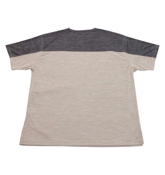 大きいサイズ メンズ EL.FO DRY クルーネック 切替 半袖 Tシャツ チャコール×ベージュ 1278-6707-1 3L 4L 5L 6L 8L