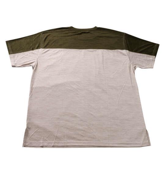 大きいサイズ メンズ EL.FO DRY クルーネック 切替 半袖 Tシャツ カーキ×ベージュ 1278-6707-2 3L 4L 5L 6L 8L