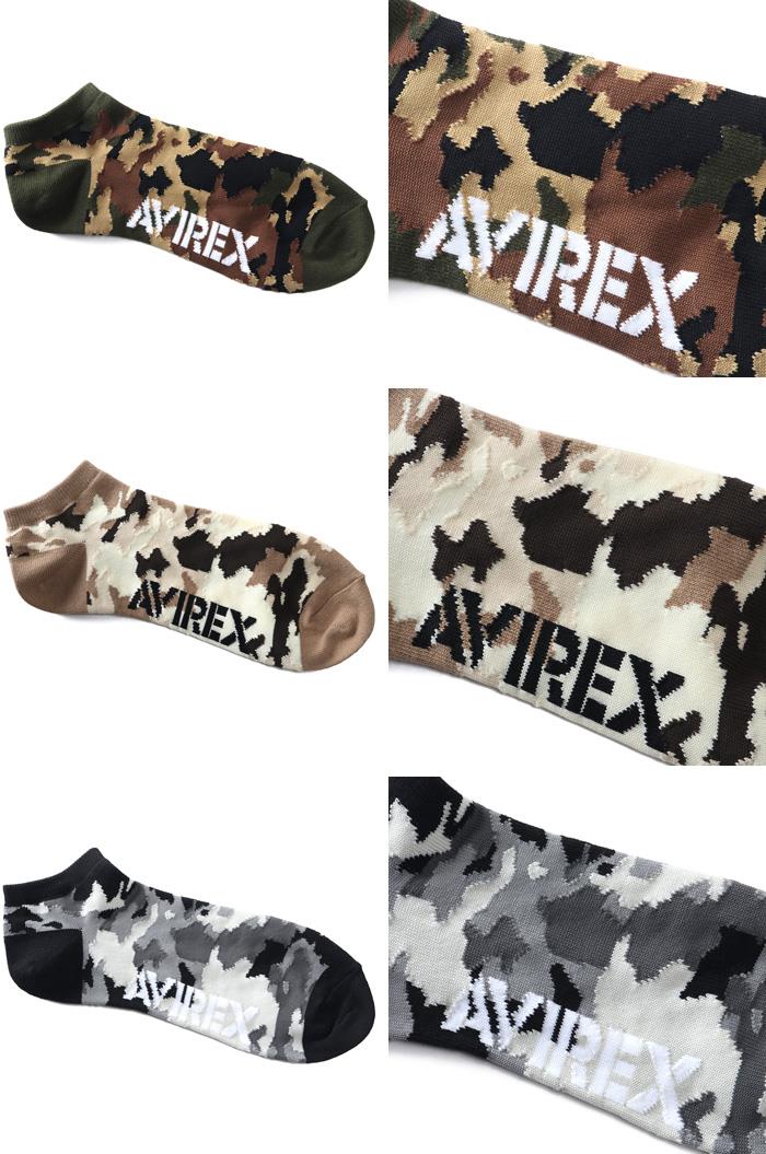 大きいサイズ メンズ AVIREX アヴィレックス 迷彩柄 3P アンクル ソックス 靴下 3枚組 春夏新作 81713500