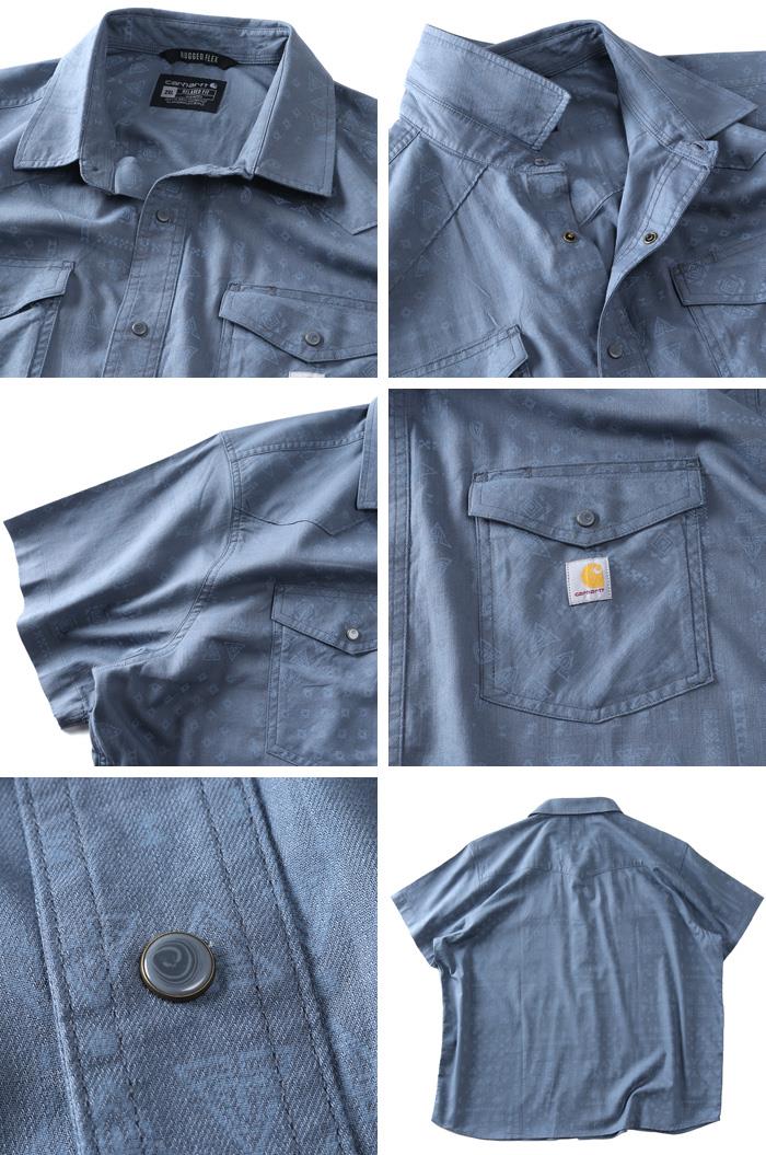 大きいサイズ メンズ CARHARTT カーハート 総柄 半袖 カジュアル シャツ MONTANA BOZEMAN RELAXED SHORT SLEEVE PLAID SHIRT USA直輸入 107284