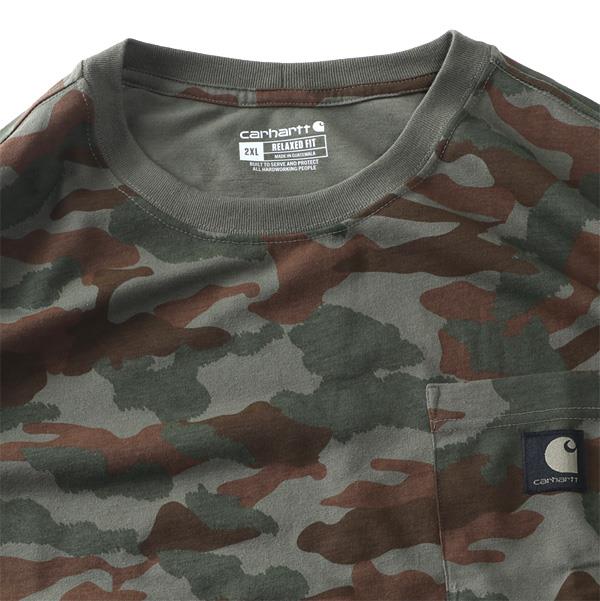 大きいサイズ メンズ CARHARTT カーハート ポケット付 迷彩柄 半袖 Tシャツ IRVINE RELAXED CAMO T-SHIRT USA直輸入 107298