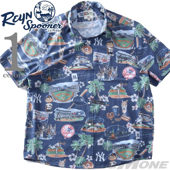 大きいサイズ メンズ REYN SPOONER レインスプーナー 半袖 ボタンダウン シャツ ヤンキース NEW YORK YANKEES USA直輸入 m683913125