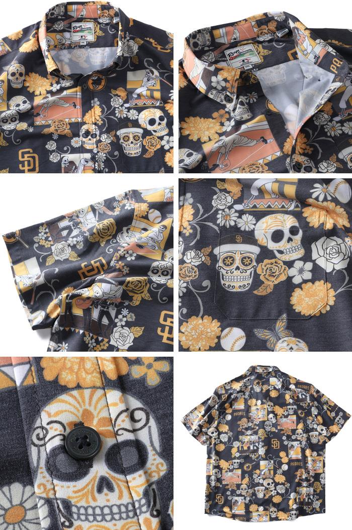 大きいサイズ メンズ REYN SPOONER レインスプーナー 半袖 ボタンダウン シャツ パドレス SAN DIEGO PADRES USA直輸入 m684813125