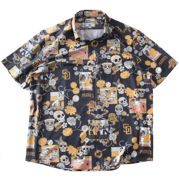 大きいサイズ メンズ REYN SPOONER レインスプーナー 半袖 ボタンダウン シャツ パドレス SAN DIEGO PADRES USA直輸入 m684813125