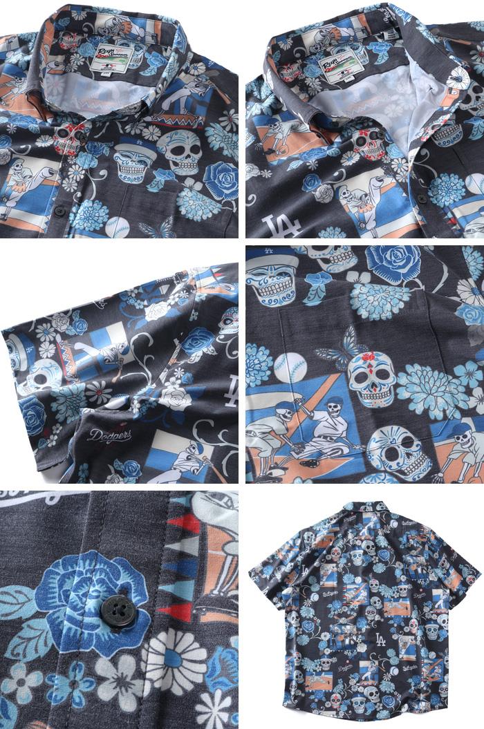 大きいサイズ メンズ REYN SPOONER レインスプーナー 半袖 ボタンダウン シャツ ドジャース LOS ANGELES DODGERS USA直輸入 m685413125