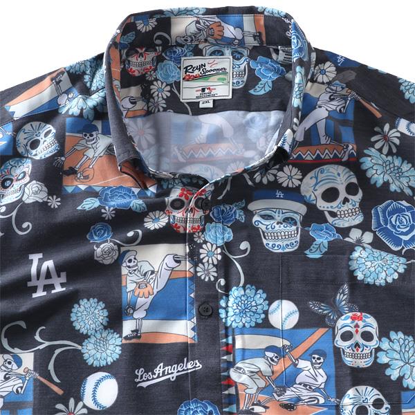 大きいサイズ メンズ REYN SPOONER レインスプーナー 半袖 ボタンダウン シャツ ドジャース LOS ANGELES DODGERS USA直輸入 m685413125