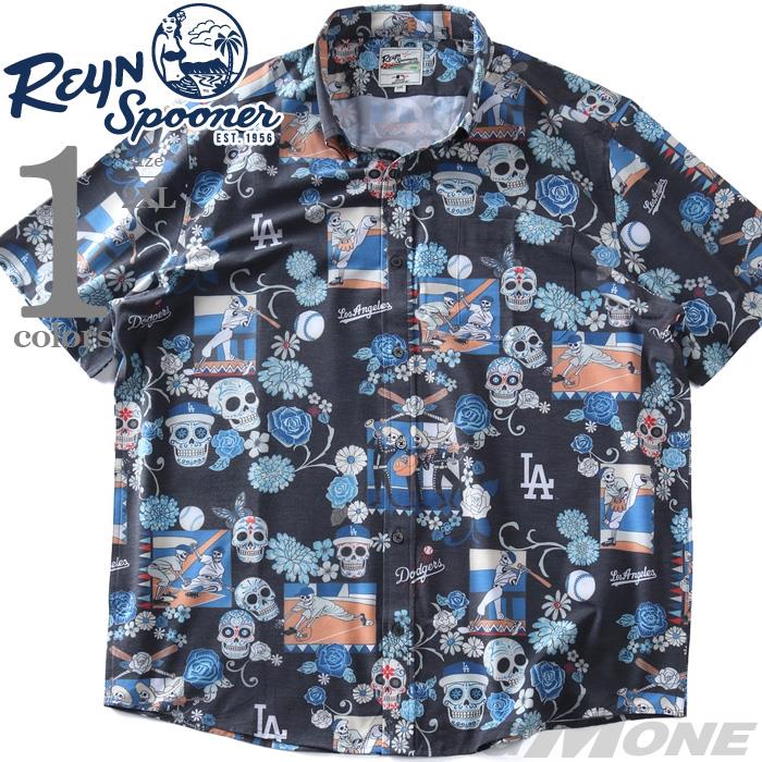 大きいサイズ メンズ REYN SPOONER レインスプーナー 半袖 ボタンダウン シャツ ドジャース LOS ANGELES DODGERS USA直輸入 m685413125