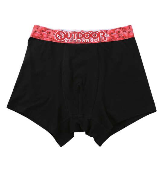 大きいサイズ メンズ OUTDOOR PRODUCTS 綿ベア天転写ゴムブラック ボクサーパンツ ブラック×アップル 1249-6311-2 3L 4L 5L 6L 7L 8L