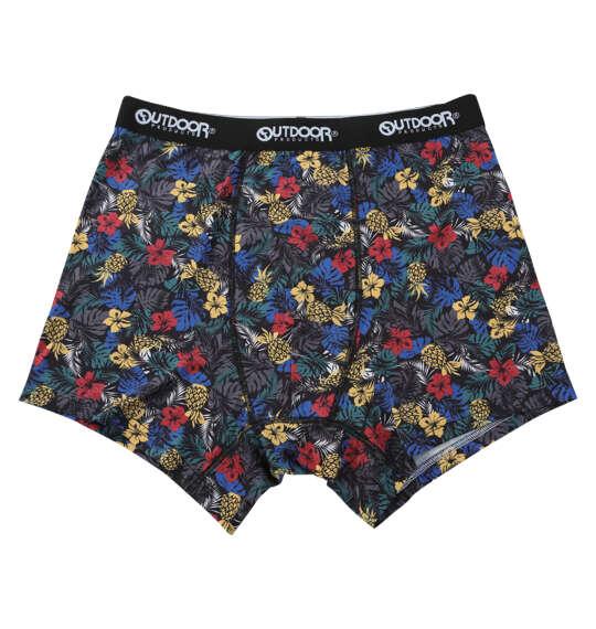 大きいサイズ メンズ OUTDOOR PRODUCTS ポリエステルベア天アロハ柄 ボクサーパンツ ブラックアロハ 1249-6312-2 3L 4L 5L 6L