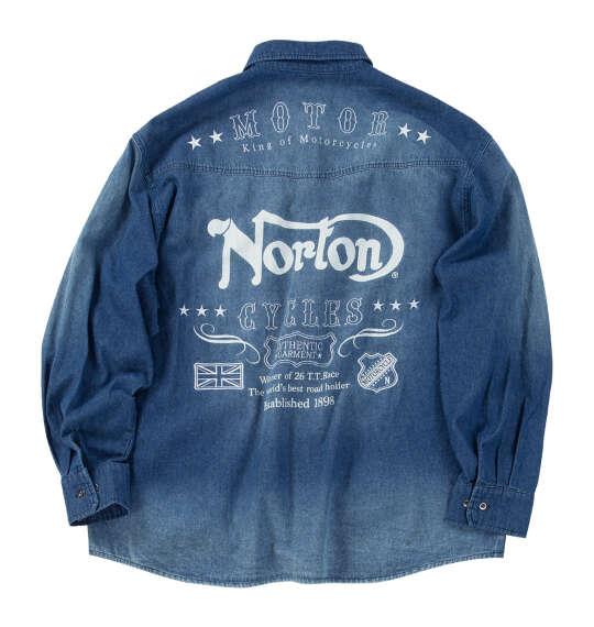 大きいサイズ メンズ Norton デニム 長袖 シャツ サンドネイビー 1277-6315-1 3L 4L 5L 6L