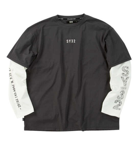大きいサイズ メンズ SY32 by SWEET YEARS フェイクレイヤード 長袖 Tシャツ チャコールグレー 1278-6330-1 3L 4L 5L 6L