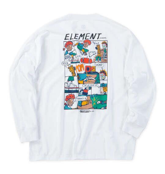 大きいサイズ メンズ ELEMENT KAMO CHILL 長袖 Tシャツ ホワイト 1278-6340-1 3L 4L 5L 6L