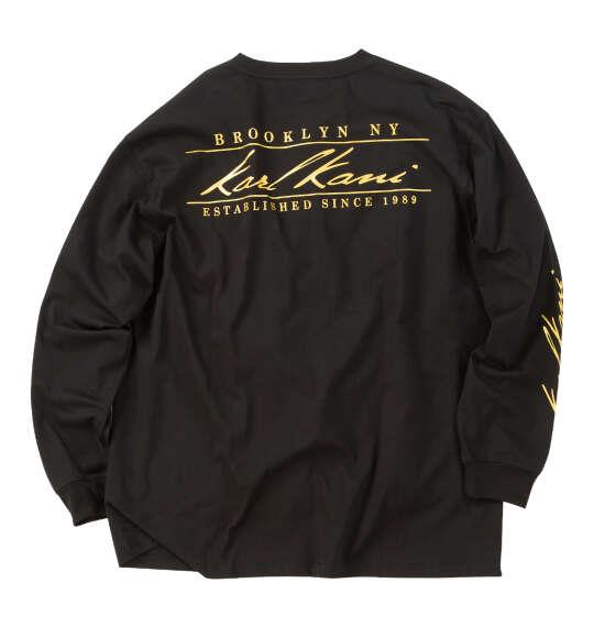 大きいサイズ メンズ KARL KANI 天竺 長袖 Tシャツ ブラック 1278-6355-2 3L 4L 5L 6L