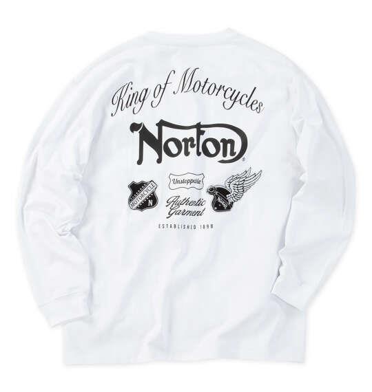 大きいサイズ メンズ Norton 天竺 長袖 Tシャツ ホワイト 1278-6360-1 3L 4L 5L 6L
