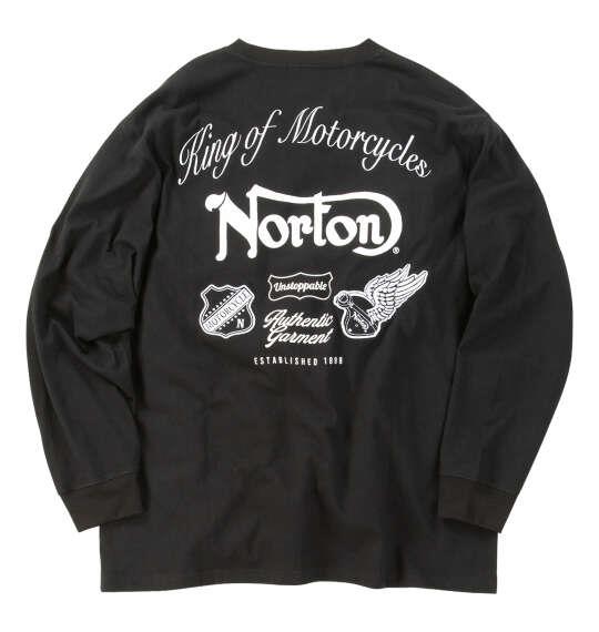 大きいサイズ メンズ Norton 天竺 長袖 Tシャツ ブラック 1278-6360-2 3L 4L 5L 6L