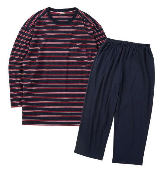 大きいサイズ メンズ marie claire homme ミニ裏毛 Tシャツ セット ネイビー 1279-6300-2 3L 4L 5L 6L 8L