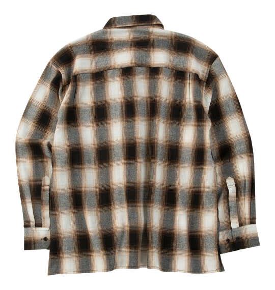 大きいサイズ メンズ OUTDOOR PRODUCTS ビエラチェック 長袖 シャツ アイボリー 1257-6310-1 3L 4L 5L 6L 7L 8L