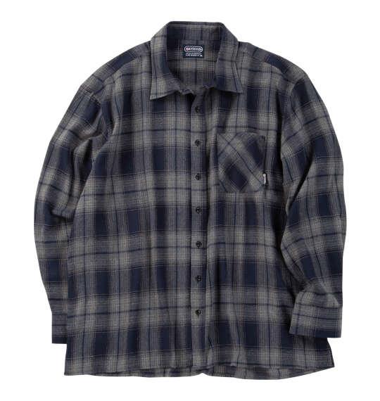 大きいサイズ メンズ OUTDOOR PRODUCTS ビエラチェック 長袖 シャツ ネイビー 1257-6310-3 3L 4L 5L 6L 7L 8L