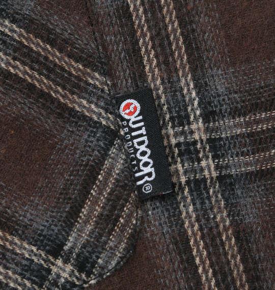 大きいサイズ メンズ OUTDOOR PRODUCTS ビエラチェック 長袖 シャツ ブラウン 1257-6310-4 3L 4L 5L 6L 7L 8L