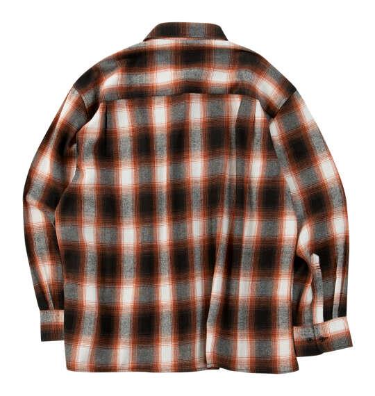 大きいサイズ メンズ OUTDOOR PRODUCTS ビエラチェック 長袖 シャツ オレンジ 1257-6310-5 3L 4L 5L 6L 7L 8L