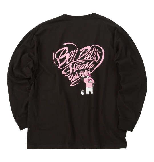 大きいサイズ メンズ BEN DAVIS ハートスクリプトロゴ 長袖 Tシャツ ブラック 1278-6630-2 3L 4L 5L 6L