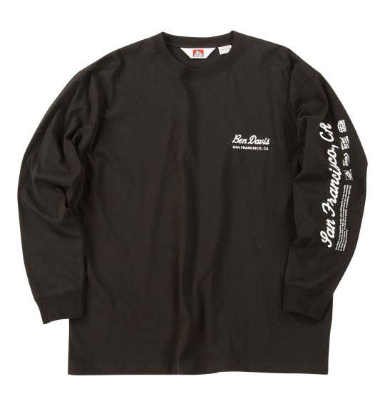 大きいサイズ メンズ BEN DAVIS グラフィック 長袖 Tシャツ ブラック 1278-6631-2 3L 4L 5L 6L
