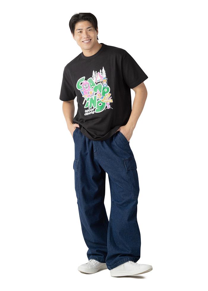 大きいサイズ メンズ BH ビィエイチ キャラプリント 半袖 Tシャツ 秋冬新作 bh-t260207 【fre】