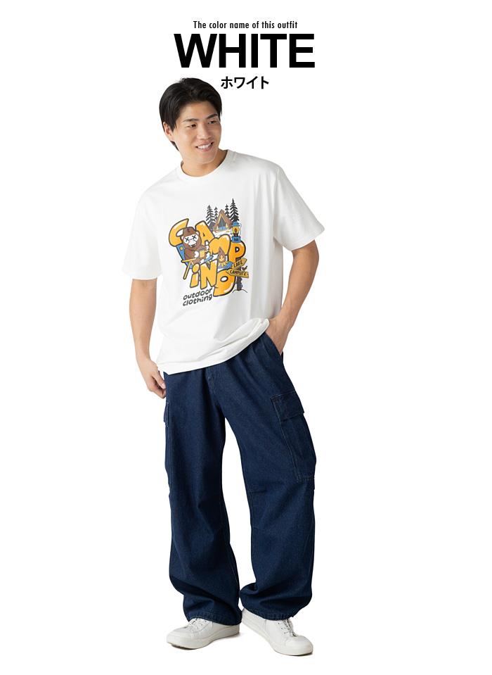 大きいサイズ メンズ BH ビィエイチ キャラプリント 半袖 Tシャツ 秋冬新作 bh-t260207 【fre】