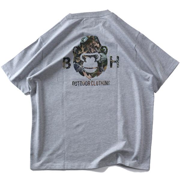 大きいサイズ メンズ BH ビィエイチ ロゴプリント 半袖 Tシャツ 秋冬新作 bh-t260208