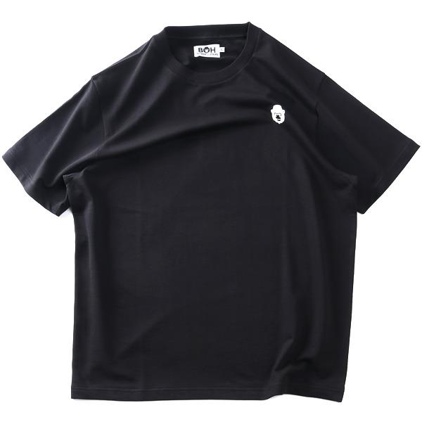 大きいサイズ メンズ BH ビィエイチ ロゴプリント 半袖 Tシャツ 秋冬新作 bh-t260208