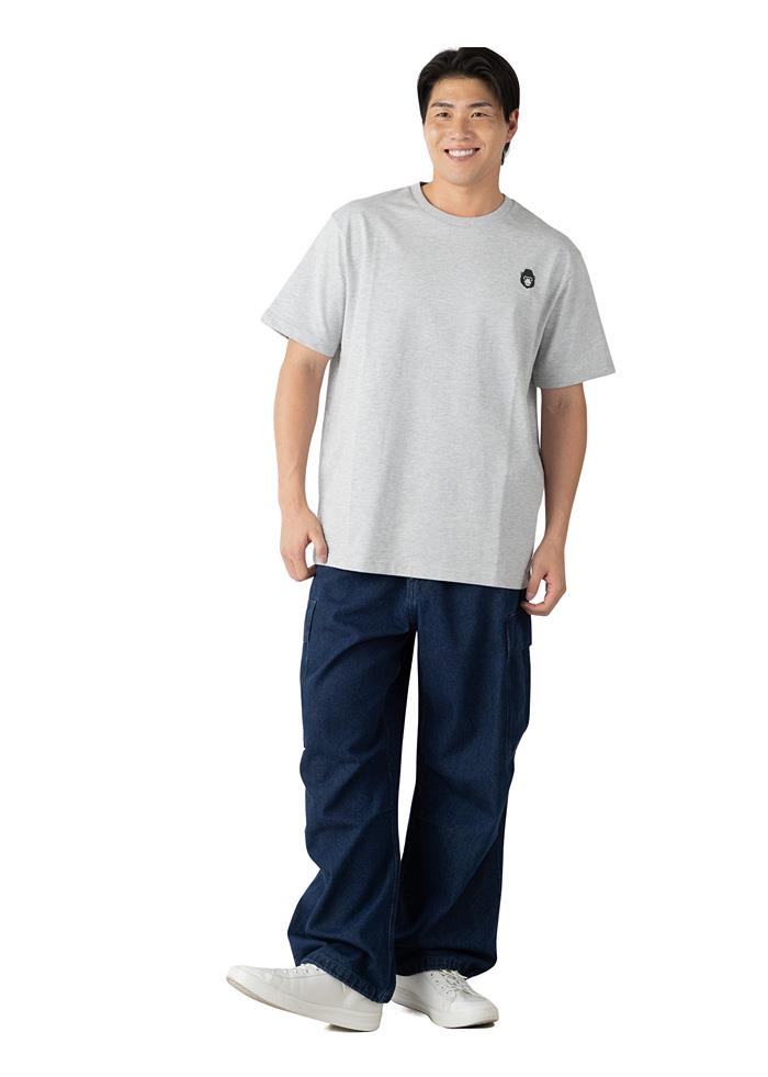 大きいサイズ メンズ BH ビィエイチ ロゴプリント 半袖 Tシャツ 秋冬新作 bh-t260208 【fre】